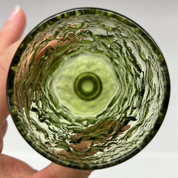 Vintage Anchor Hocking “Lido Milano”set of 2 small green footedglasses - Picture 3 of 7